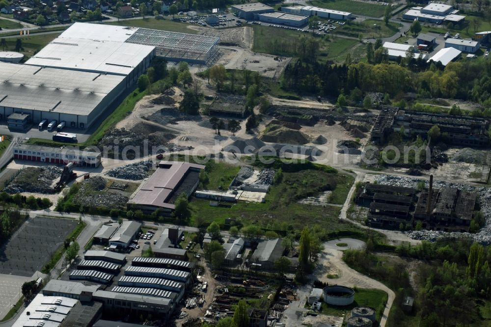 Aerial photograph Fürstenwalde/Spree - Industrial estate and company settlement on Traenkeweg in Fuerstenwalde/Spree in the state Brandenburg