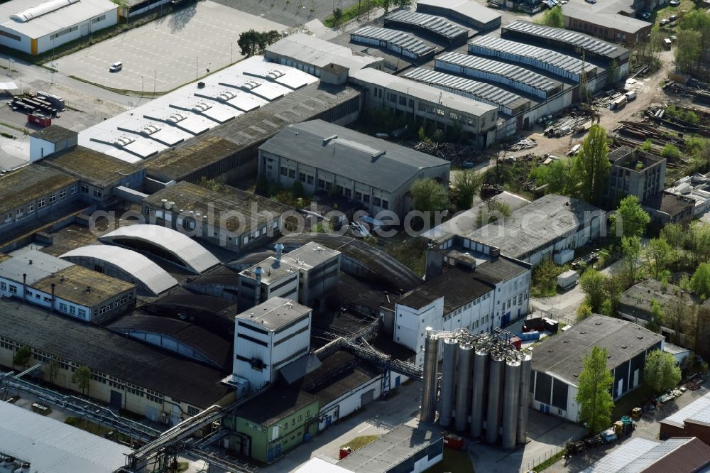 Aerial image Fürstenwalde/Spree - Industrial estate and company settlement on Traenkeweg in Fuerstenwalde/Spree in the state Brandenburg