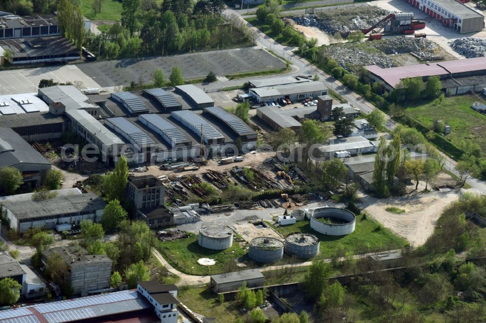 Fürstenwalde/Spree from above - Industrial estate and company settlement on Traenkeweg in Fuerstenwalde/Spree in the state Brandenburg