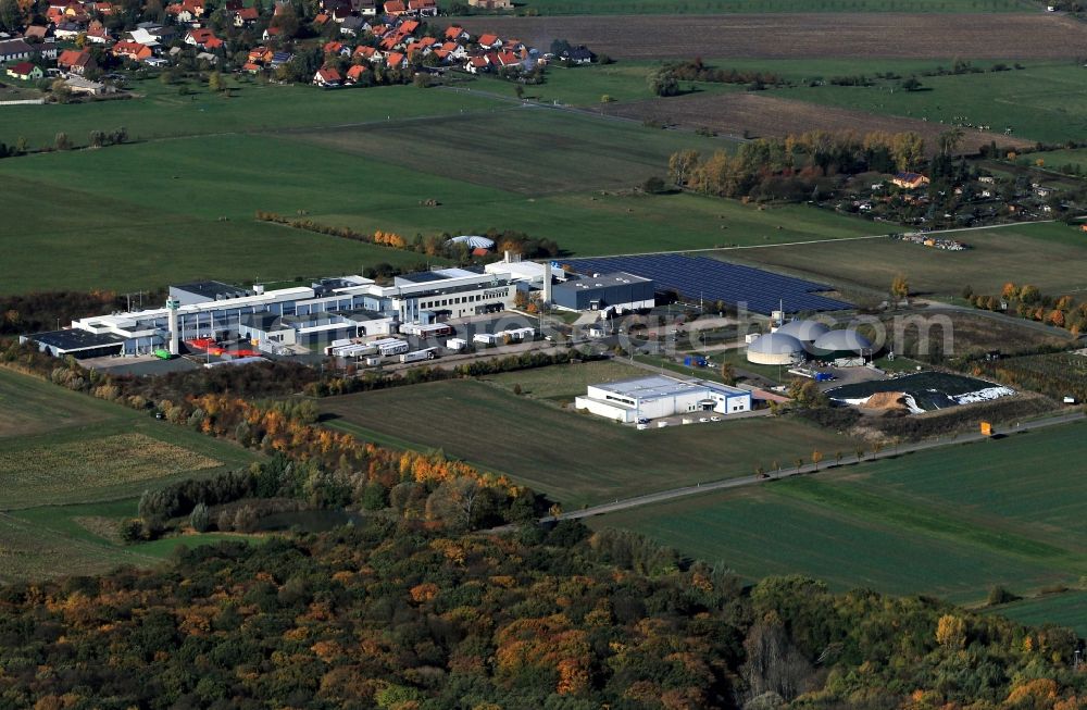 Aerial image Isseroda - Industrial area by the side of the road Troistedter Weg near Isseroda in Thuringia