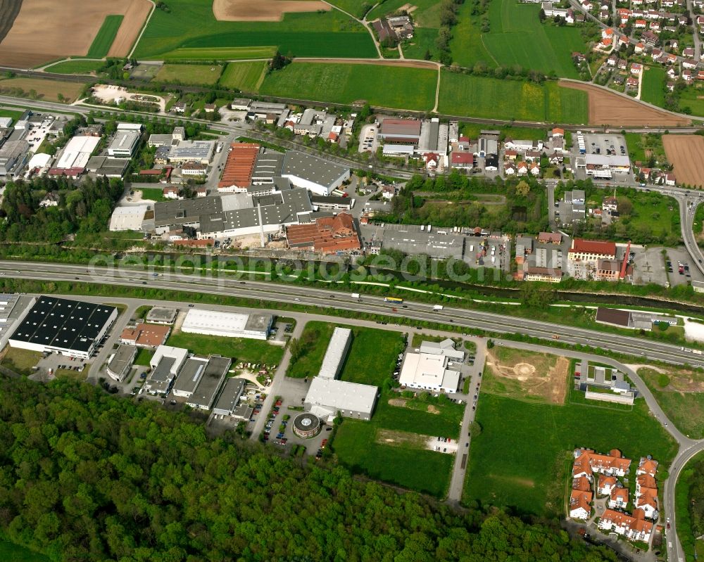 Aerial photograph Uhingen - Industrial estate and company settlement in Uhingen in the state Baden-Wuerttemberg, Germany