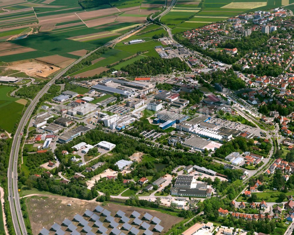 Aerial photograph Untersulmetingen - Industrial estate and company settlement in Untersulmetingen in the state Baden-Wuerttemberg, Germany