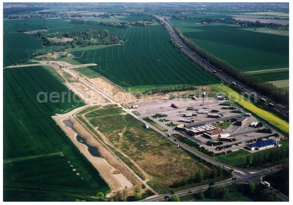 Vehlefanz / BRB from the bird's eye view: Gewerbegebiet Vehlefanz an der Autobahn A10 Richtung Rostock / Hamburg und der Landstraße L 17 Schwante-Berlin. Ein Projekt der Brandenburgischen Boden mbH.