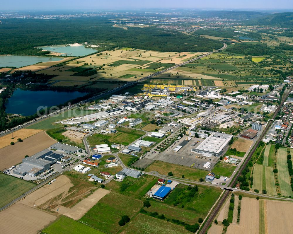 Aerial image Völkersbach - Industrial estate and company settlement in Völkersbach in the state Baden-Wuerttemberg, Germany