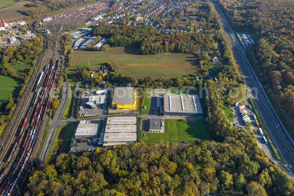 Aerial image Hagen - Industrial estate and company settlement on B226 Volmarsteiner Strasse in Hagen in the state North Rhine-Westphalia, Germany