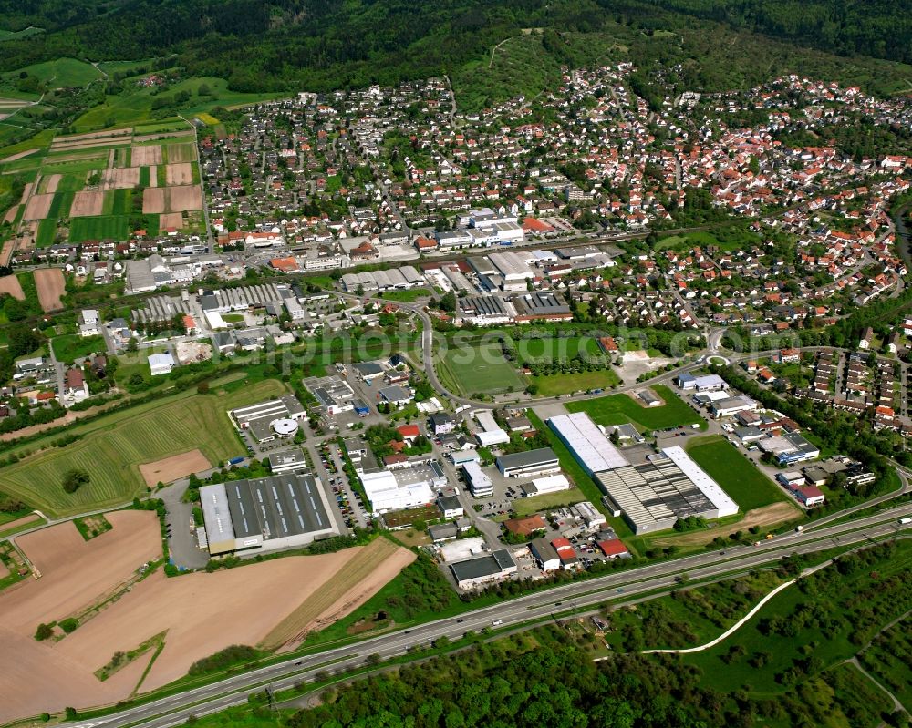 Walkersbach from the bird's eye view: Industrial estate and company settlement in Walkersbach in the state Baden-Wuerttemberg, Germany