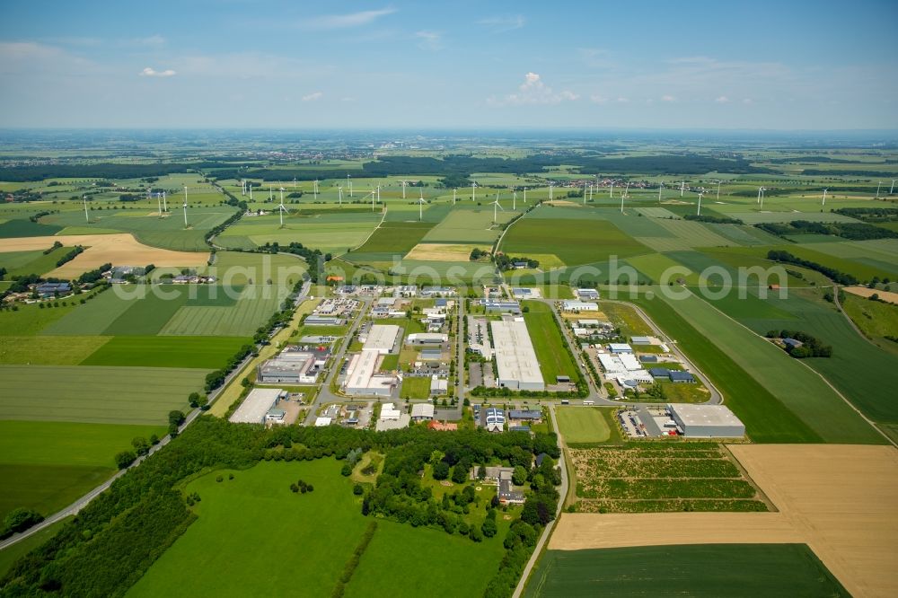 Aerial image Belecke - Industrial estate and company settlement Walter-Rathenau-Ring in Belecke in the state North Rhine-Westphalia