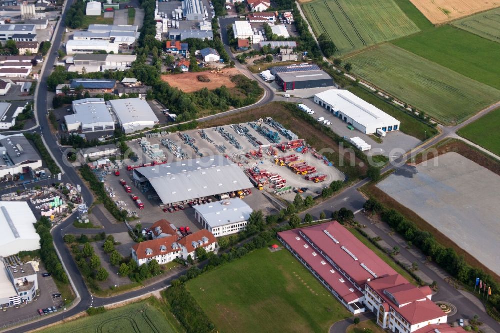 Eichenzell from above - Industrial estate and company settlement with WEMO-tec GmbH in the district Welkers in Eichenzell in the state Hesse, Germany