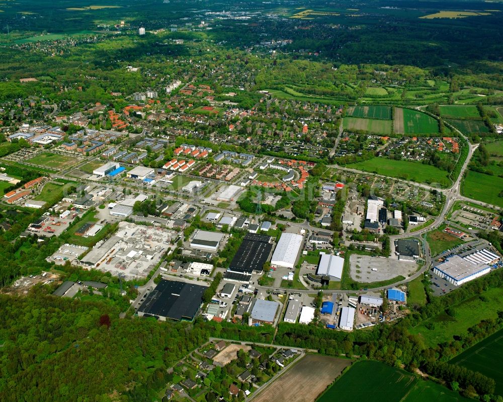 Aerial image Wentorf - Industrial estate and company settlement in Wentorf in the state Schleswig-Holstein, Germany