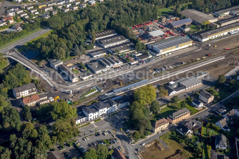 Aerial image Arnsberg - Industrial estate and company settlement Zu den Werkstaetten in Arnsberg in the state North Rhine-Westphalia, Germany