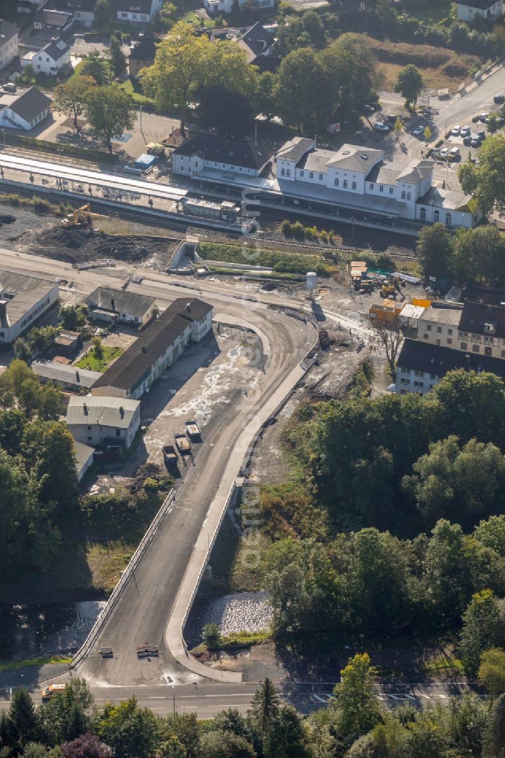 Aerial image Arnsberg - Industrial estate and company settlement Zu den Werkstaetten in Arnsberg in the state North Rhine-Westphalia, Germany