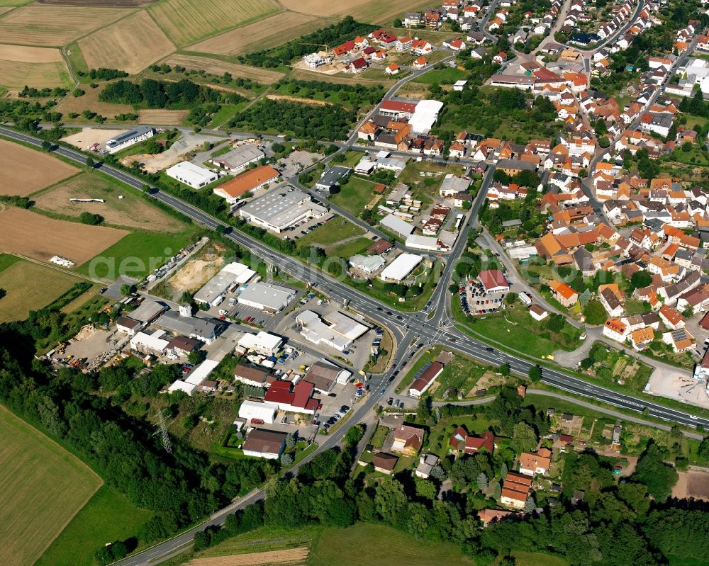 Wersau from the bird's eye view: Industrial estate and company settlement in Wersau in the state Hesse, Germany