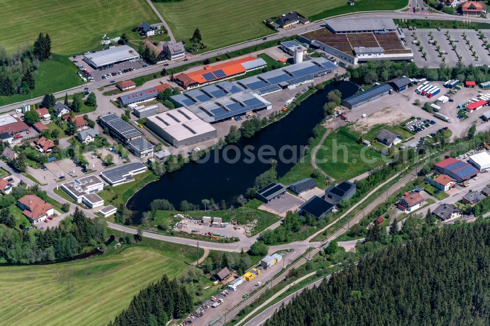 Titisee-Neustadt from above - Industrial estate and company settlement West in Titisee-Neustadt in the state Baden-Wurttemberg, Germany