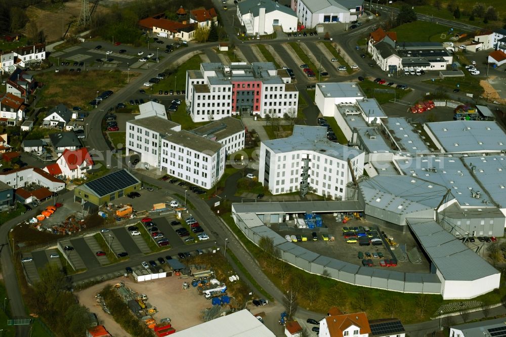 Aerial image Sailauf - Industrial estate and company settlement Weyberhoefe overlooking the building- ensemble of Magna International (Germany) GmbH and ACTS a?? Advanced Car Technology Systems GmbH & Co. KG on Kurfuerst-Eppstein-Ring in the district Weiberhof in Sailauf in the state Bavaria, Germany