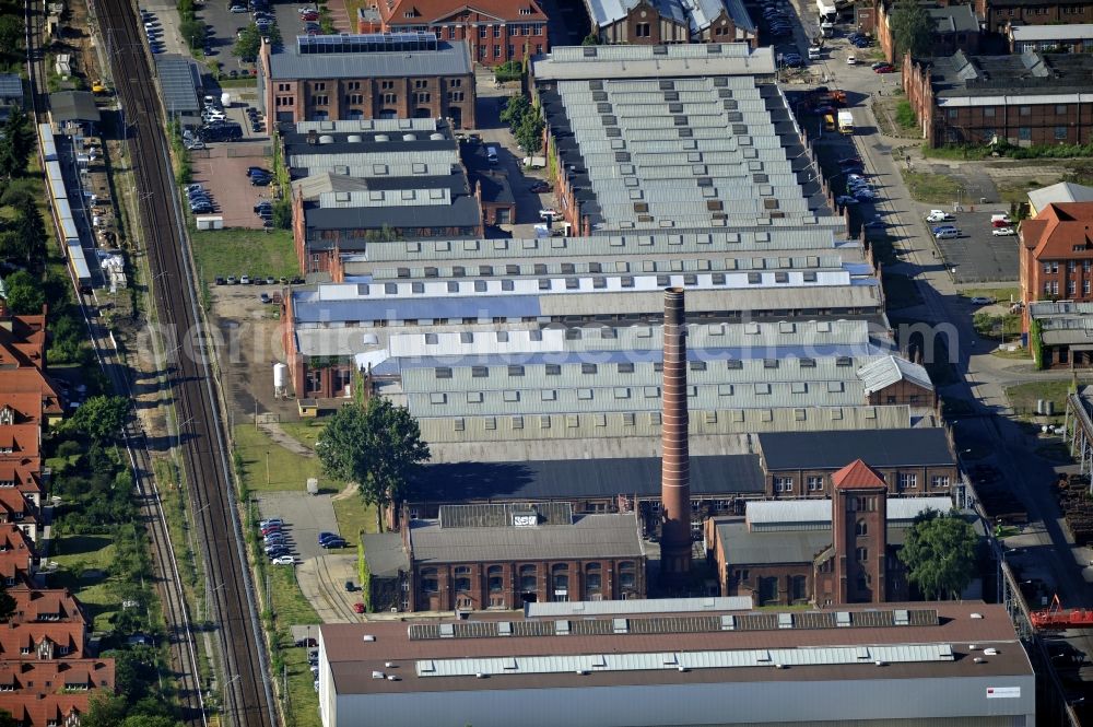 Aerial image Wildau - Business Park on the street Ludwig-Witthöft-Strasse on the former plant area of the nationally-owned company heavy machinery construction „Heinrich Rau“ in Wildau in the state Brandenburg