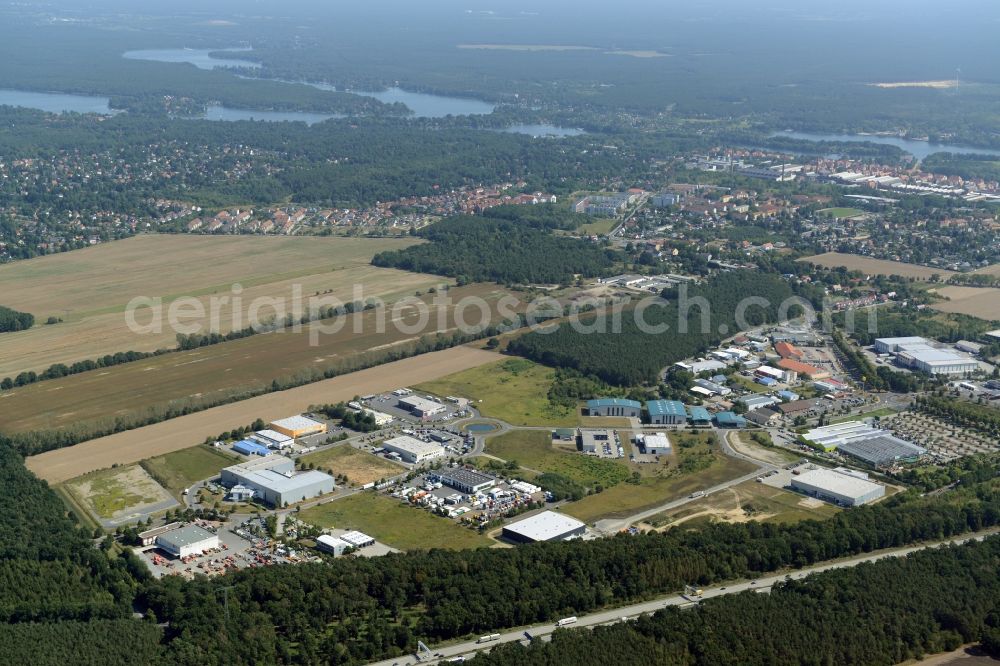 Aerial photograph Wildau - Industrial estate and company settlement in Wildau in the state Brandenburg