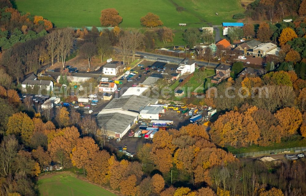 Aerial image Wesel - Industrial estate and company settlement Willy-Brandt-Strasse Emmelsumer Strasse in the district Ruhr Metropolitan Area in Wesel in the state North Rhine-Westphalia