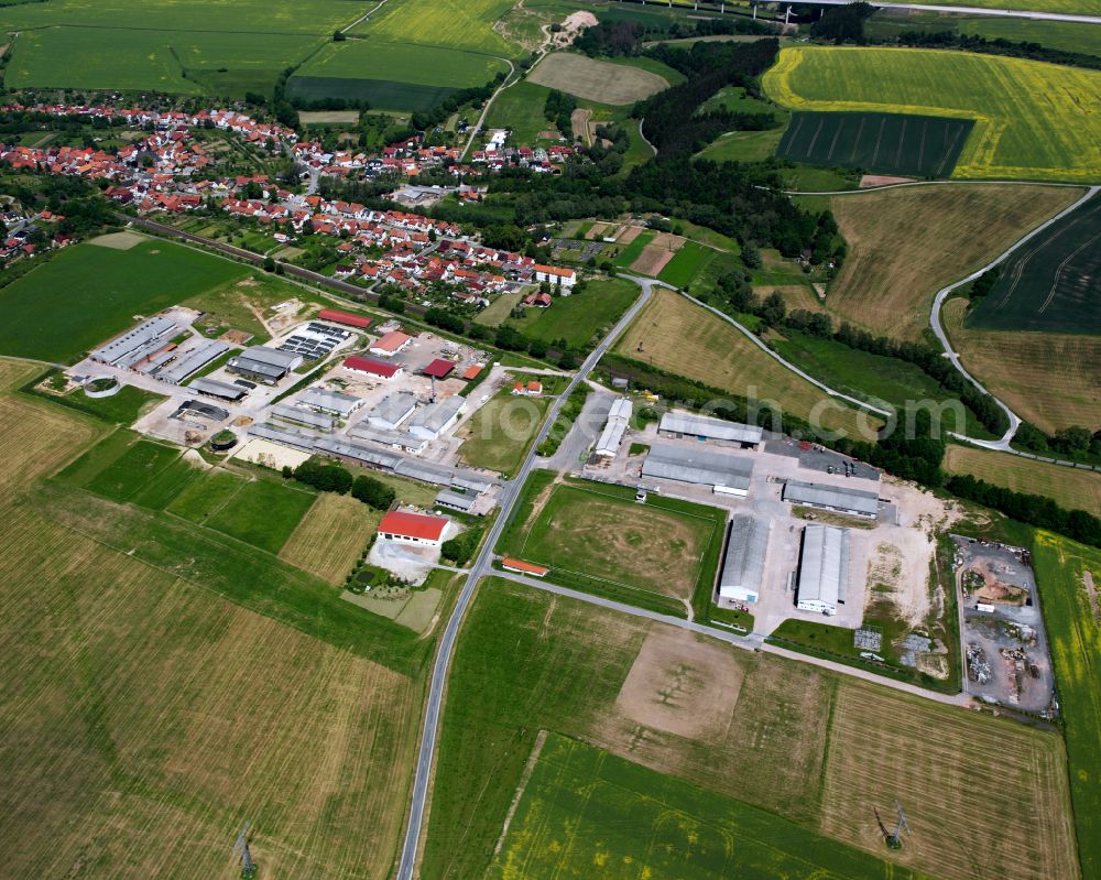 Wingerode from above - Industrial estate and company settlement on street Riethchaussee in Wingerode in the state Thuringia, Germany