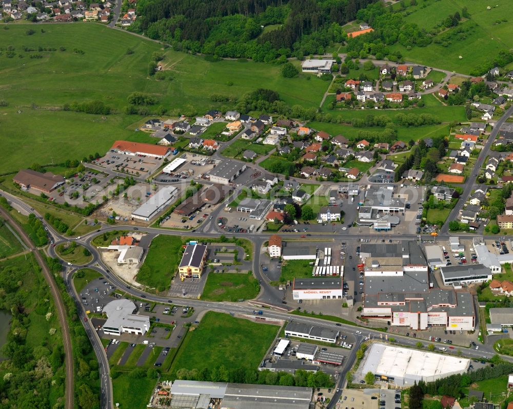 Wirges from the bird's eye view: Industrial estate and company settlement in Wirges in the state Rhineland-Palatinate