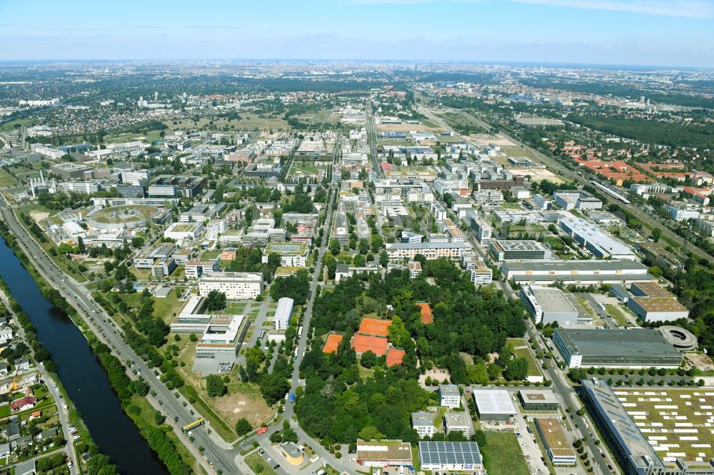 Aerial image Berlin - Industrial estate and company settlement WISTA aloung the Rudower Chaussee in the district Adlershof in Berlin