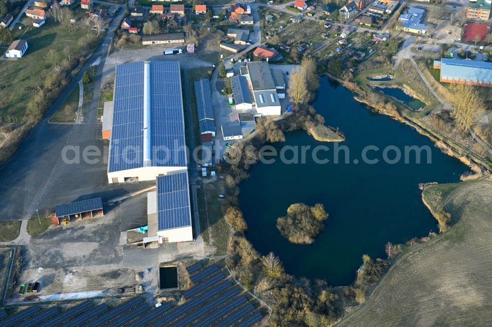 Aerial photograph Woldegk - Industrial estate and company settlement on street Zur Ziegelei in Woldegk in the state Mecklenburg - Western Pomerania, Germany