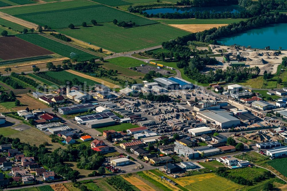 Aerial photograph Wyhl am Kaiserstuhl - Industrial estate and company settlement in Wyhl am Kaiserstuhl in the state Baden-Wurttemberg, Germany