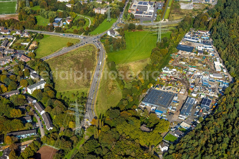 Aerial image Dinslaken - Industrial estate and company settlement Ziegeleiweg in the district Oberlohberg in Dinslaken in the state North Rhine-Westphalia, Germany