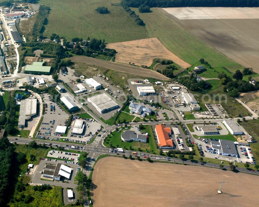 Aerial photograph Zug - Industrial estate and company settlement in Zug in the state Saxony, Germany