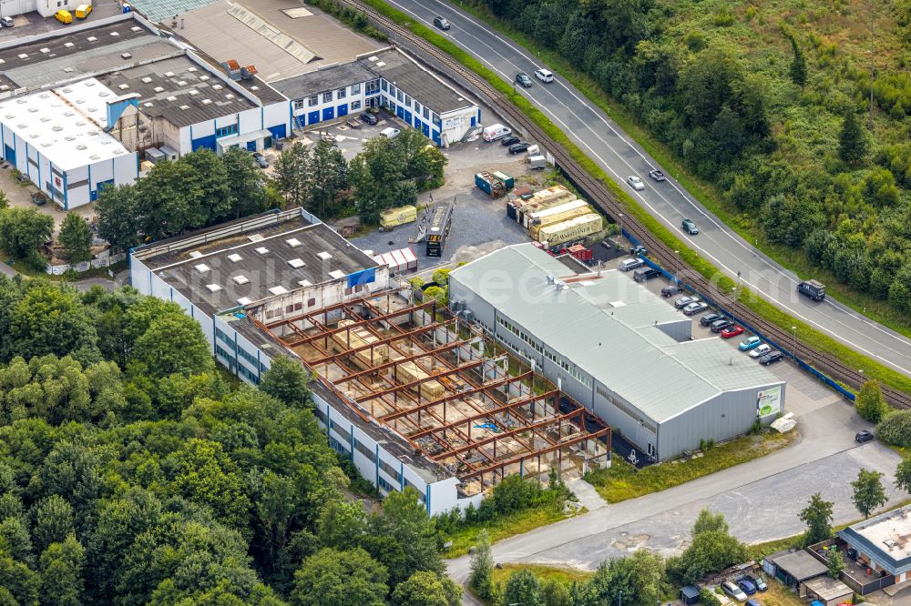 Aerial photograph Warstein - Industrial estate and company settlement Zum Puddelhammer in Warstein in the state North Rhine-Westphalia