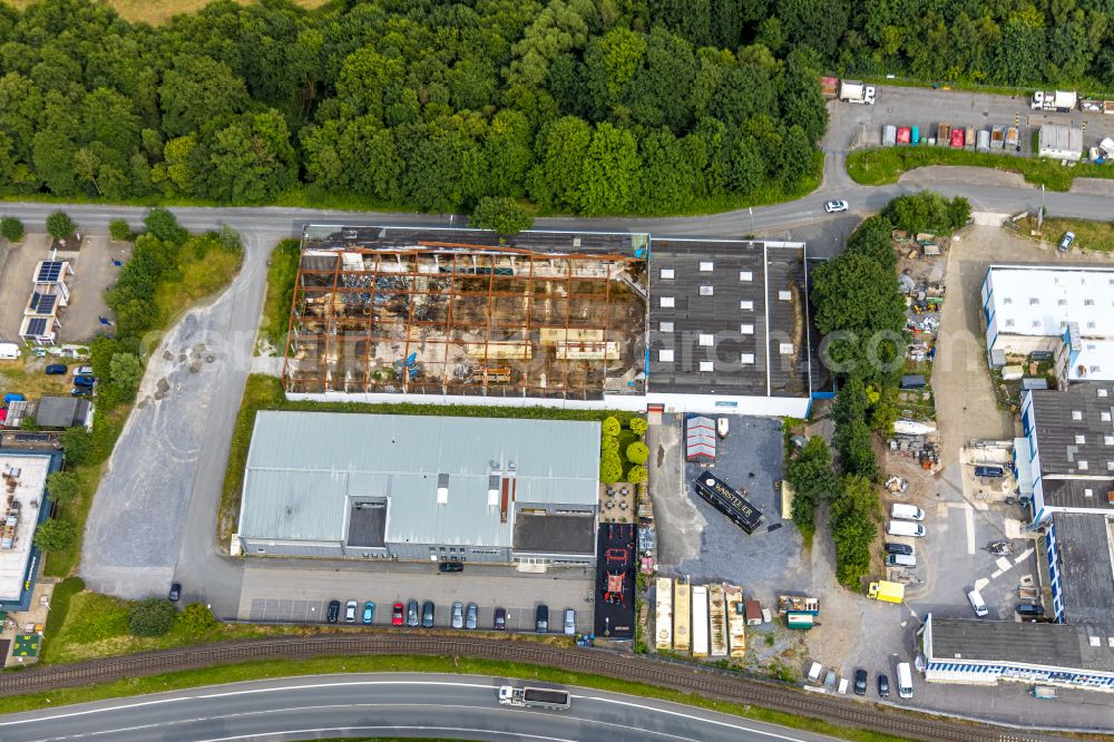 Warstein from above - Industrial estate and company settlement Zum Puddelhammer in Warstein in the state North Rhine-Westphalia