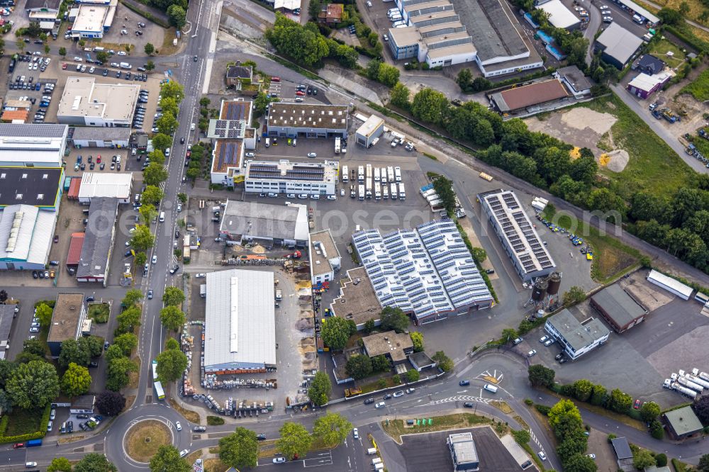 Castrop-Rauxel from above - Industrial estate and company settlement between Westring and Engellaustrasse in the district Castrop in Castrop-Rauxel at Ruhrgebiet in the state North Rhine-Westphalia, Germany