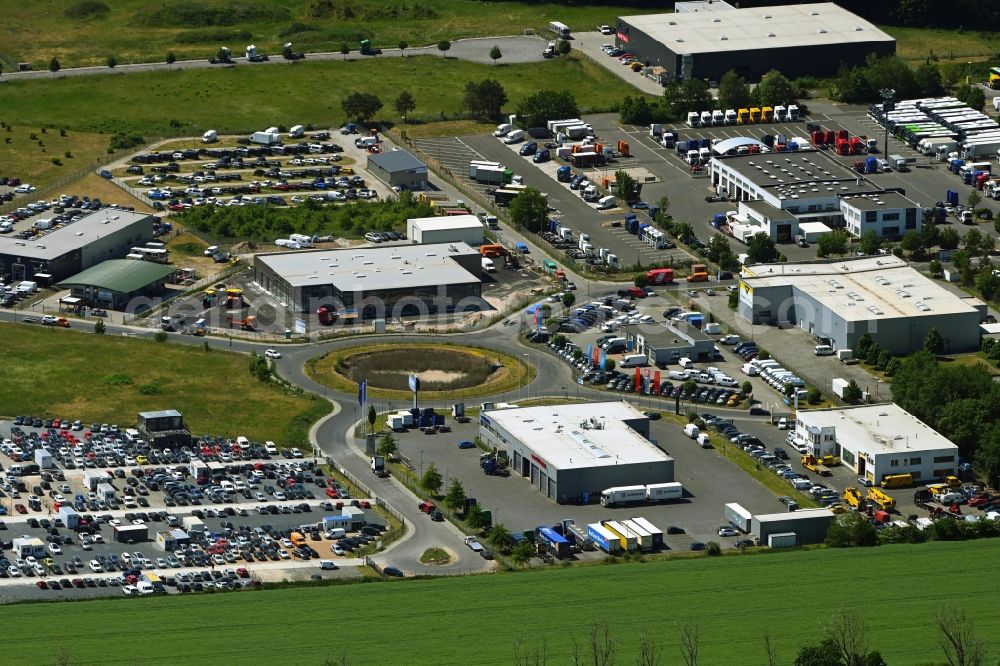 Aerial image Wildau - Industrial estate and company settlement Gewerbepark Wildau-Hoherlehme in Wildau in the state Brandenburg, Germany