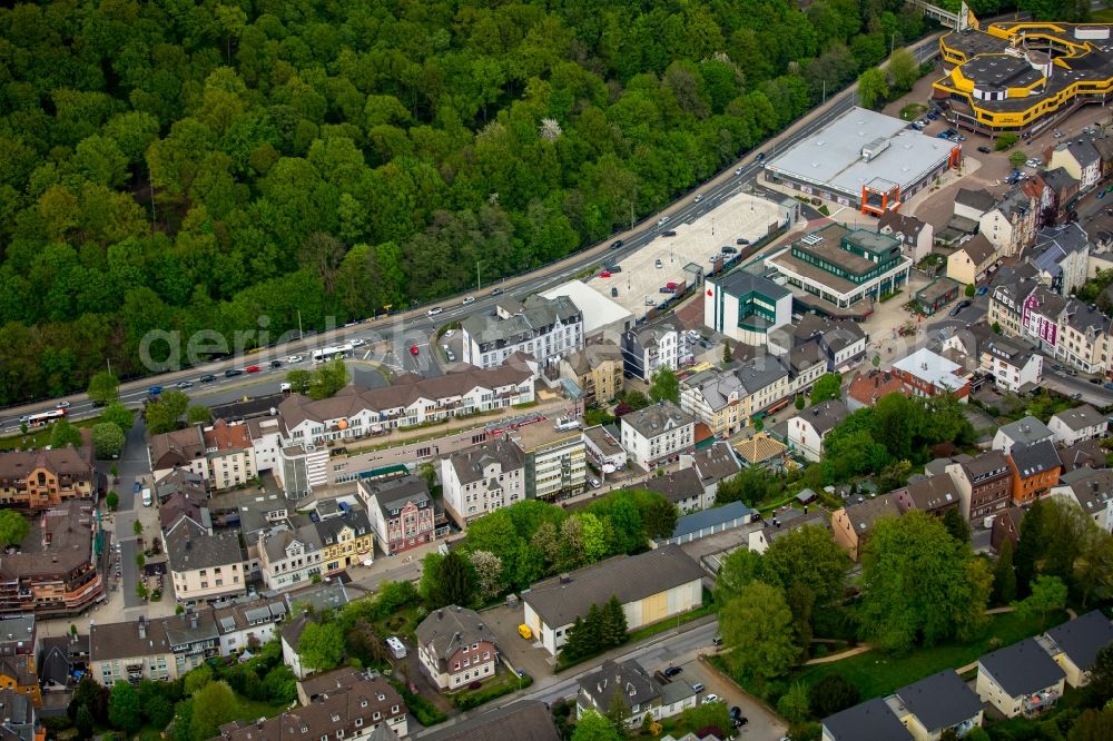 Aerial photograph Ennepetal - Commercial and residential buildings along Neustrasse in Ennepetal in the state of North Rhine-Westphalia