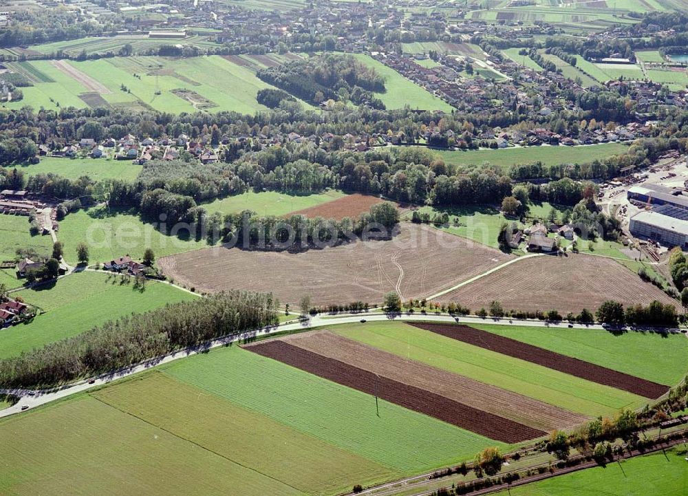 Freilassing / Bayern from the bird's eye view: Gewerbegrundstück Hammerau C der Unternehmensgruppe MAX AICHER in Freilassing.