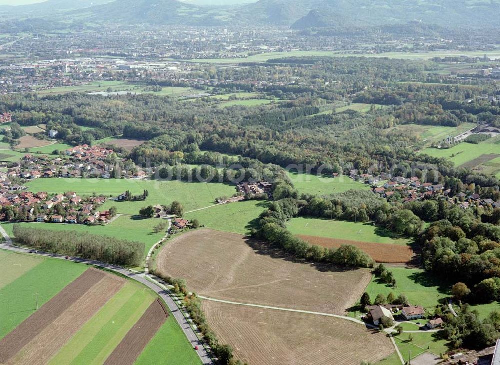 Freilassing / Bayern from above - Gewerbegrundstück Hammerau C der Unternehmensgruppe MAX AICHER in Freilassing.