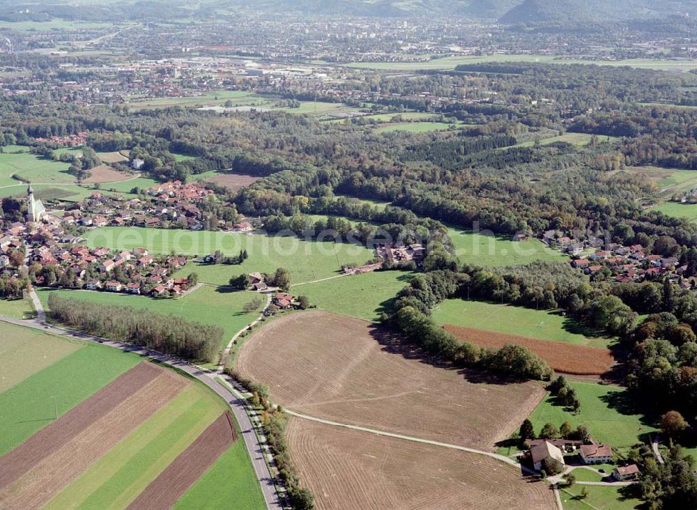 Freilassing / Bayern from the bird's eye view: Gewerbegrundstück Hammerau C der Unternehmensgruppe MAX AICHER in Freilassing.