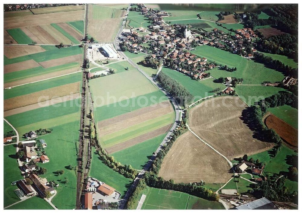 Freilassing / Bayern from the bird's eye view: Gewerbegrundstück Hammerau C der Unternehmensgruppe MAX AICHER in Freilassing.