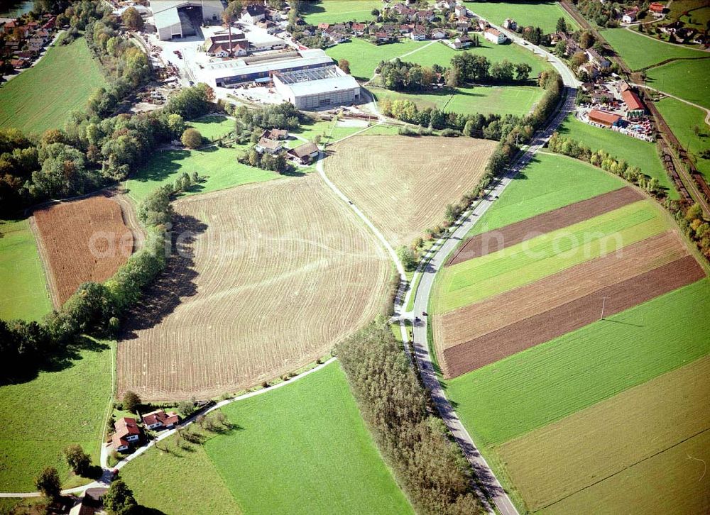 Aerial photograph Freilassing / Bayern - Gewerbegrundstück Hammerau C der Unternehmensgruppe MAX AICHER in Freilassing.