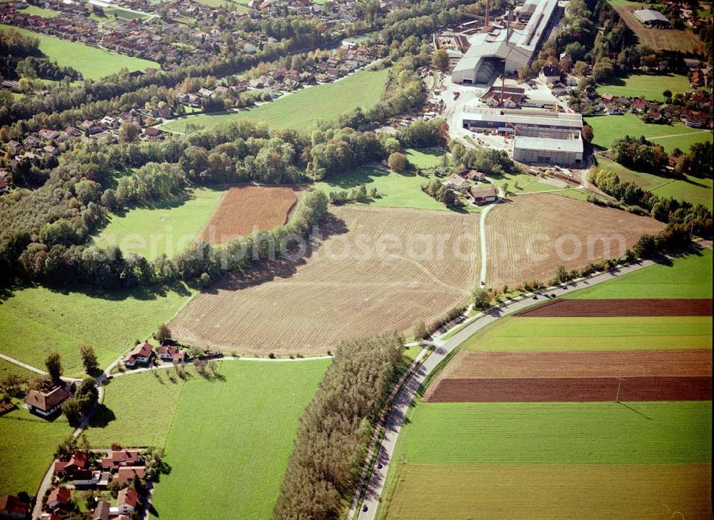 Freilassing / Bayern from the bird's eye view: Gewerbegrundstück Hammerau C der Unternehmensgruppe MAX AICHER in Freilassing.