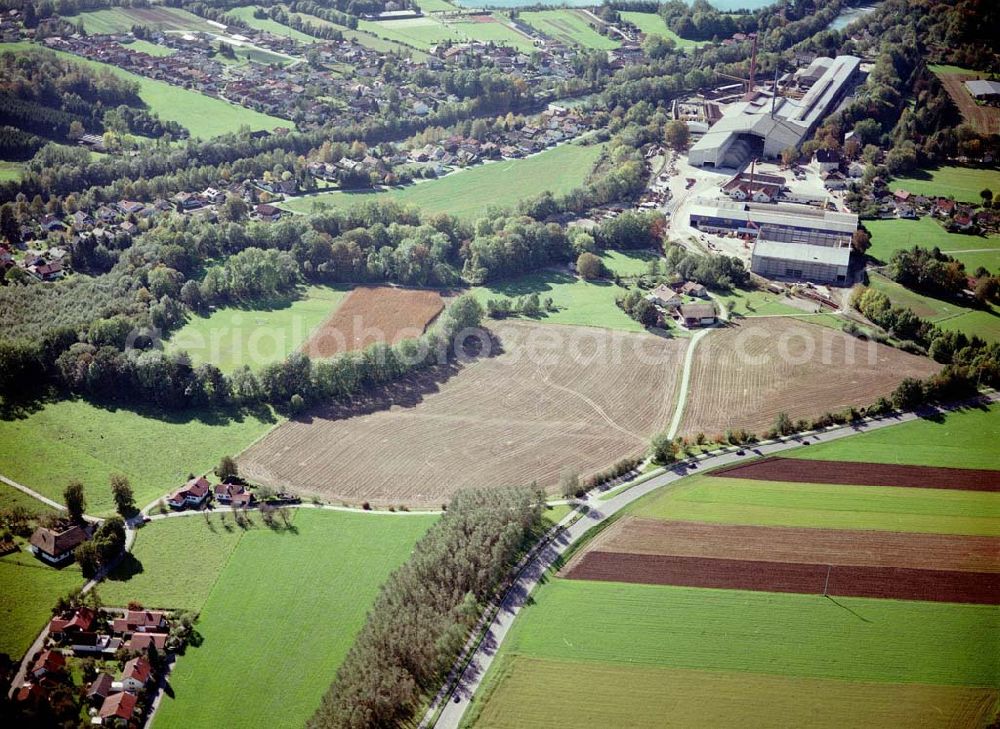 Aerial image Freilassing / Bayern - Gewerbegrundstück Hammerau C der Unternehmensgruppe MAX AICHER in Freilassing.