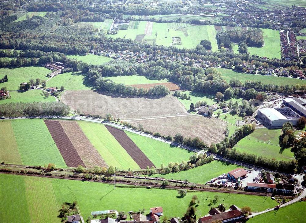 Freilassing / Bayern from the bird's eye view: Gewerbegrundstück Hammerau C der Unternehmensgruppe MAX AICHER in Freilassing.