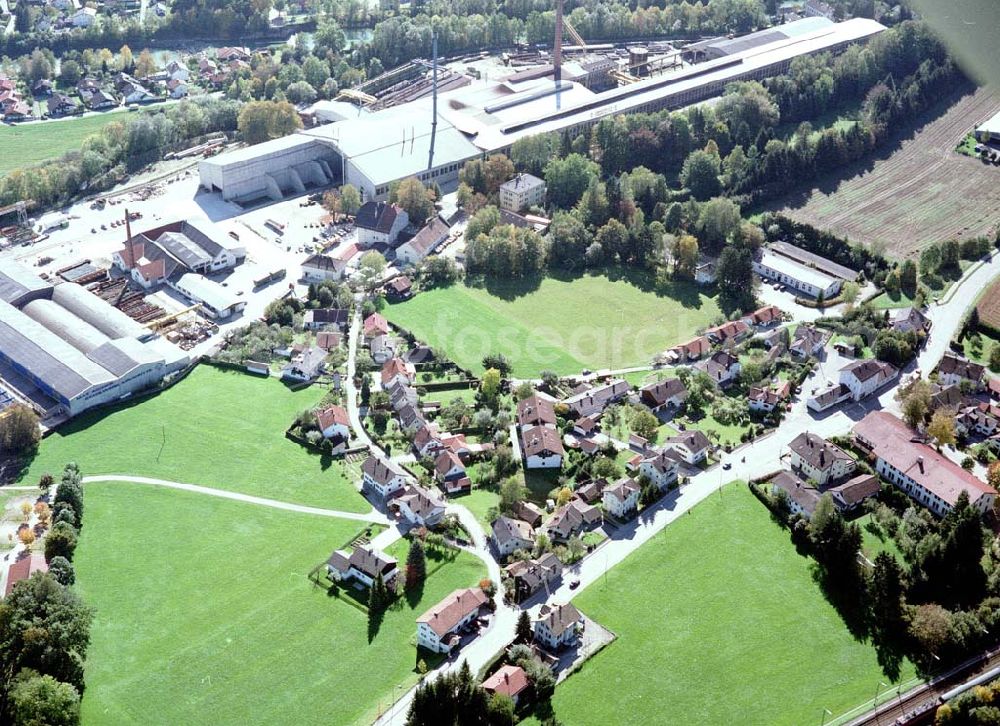 Aerial photograph Freilassing / Bayern - Gewerbegrundstück Hammerau der Unternehmensgruppe MAX AICHER in Freilassing.