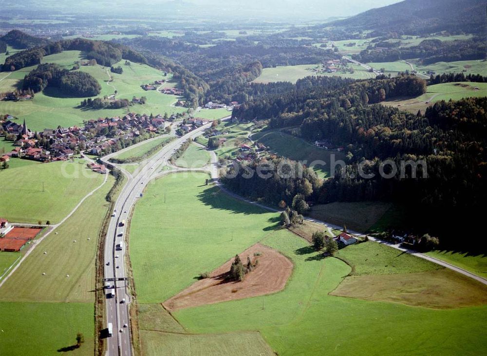 Neukirchen / Bayern from above - Gewerbegrundstück Neukirchen der Unternehmensgruppe MAX AICHER an der Autobahn nach Salzburg westl. von Freilassing.