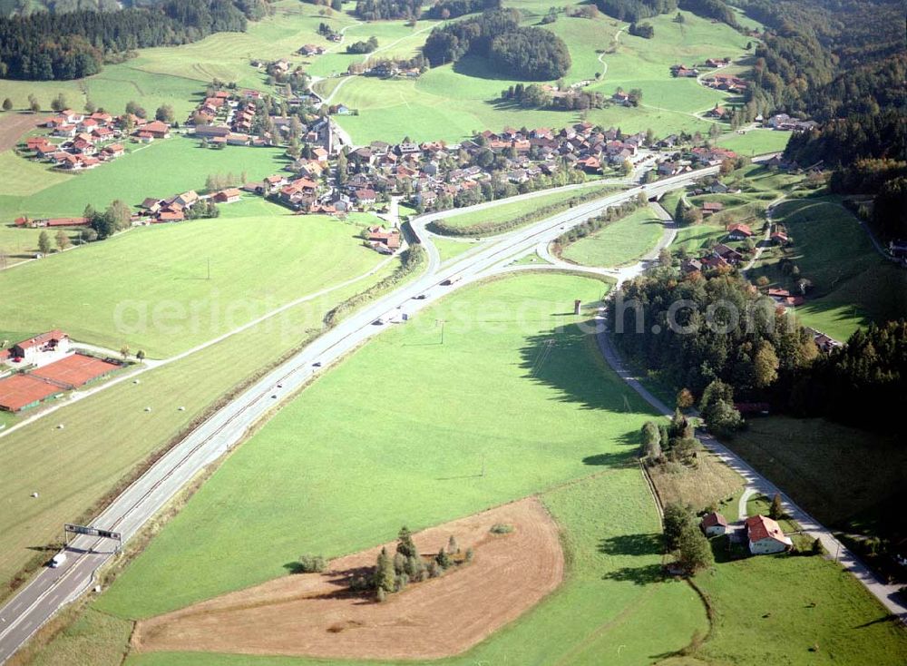 Aerial image Neukirchen / Bayern - Gewerbegrundstück Neukirchen der Unternehmensgruppe MAX AICHER an der Autobahn nach Salzburg westl. von Freilassing.