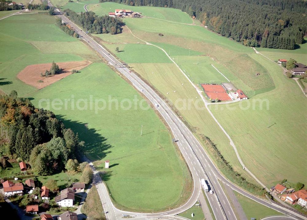 Aerial image Neukirchen / Bayern - Gewerbegrundstück Neukirchen der Unternehmensgruppe MAX AICHER an der Autobahn nach Salzburg westl. von Freilassing.