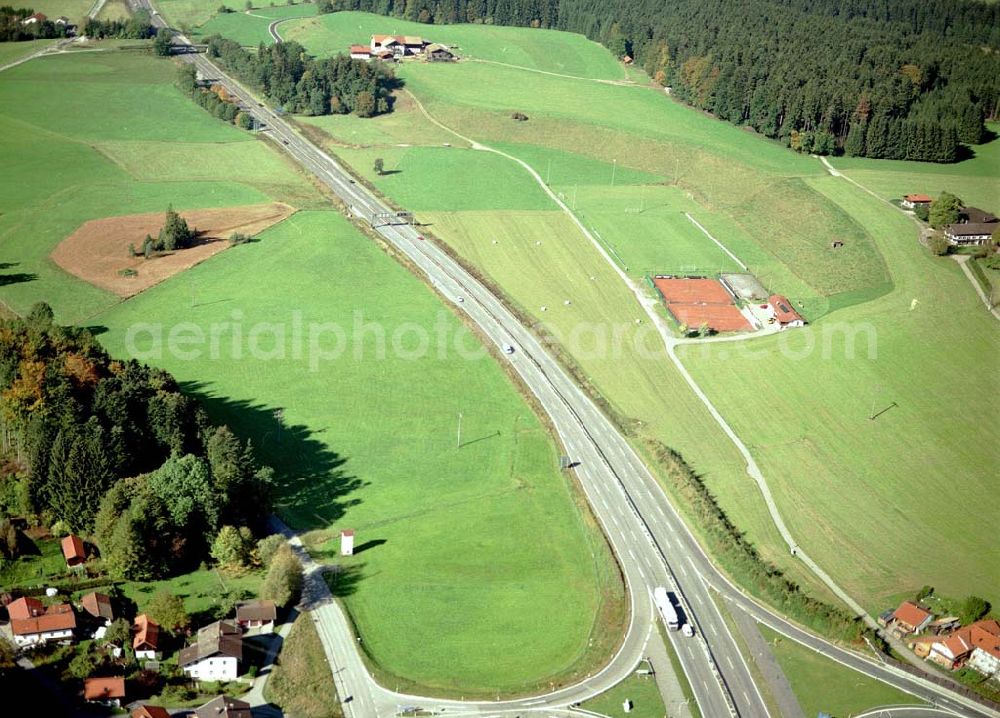 Neukirchen / Bayern from above - Gewerbegrundstück Neukirchen der Unternehmensgruppe MAX AICHER an der Autobahn nach Salzburg westl. von Freilassing.