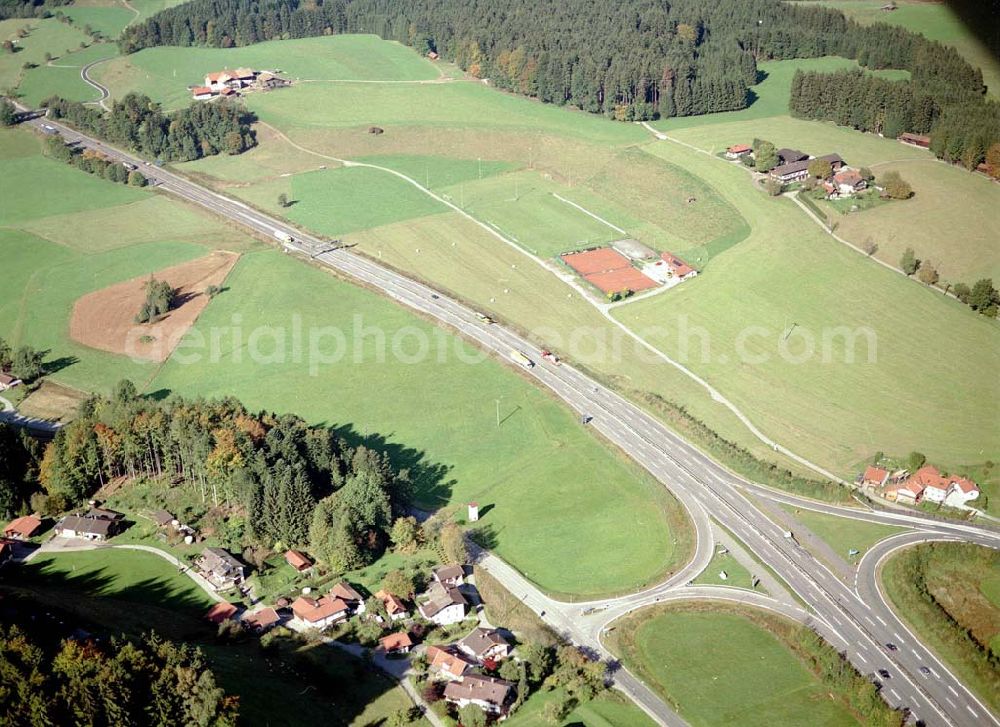 Neukirchen / Bayern from the bird's eye view: Gewerbegrundstück Neukirchen der Unternehmensgruppe MAX AICHER an der Autobahn nach Salzburg westl. von Freilassing.