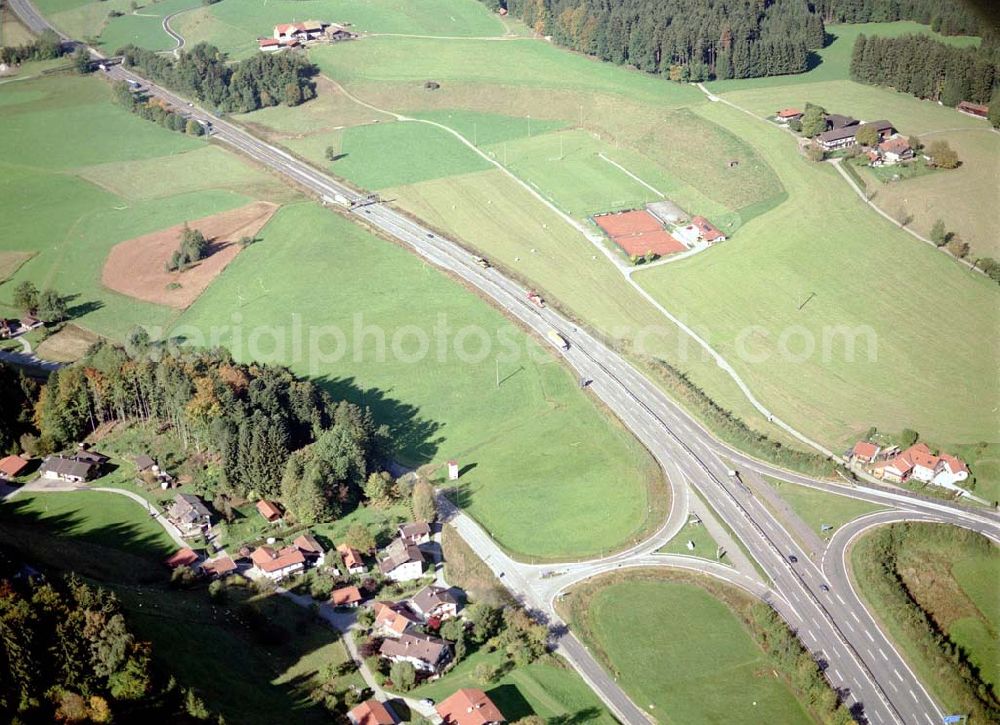 Aerial image Neukirchen / Bayern - Gewerbegrundstück Neukirchen der Unternehmensgruppe MAX AICHER an der Autobahn nach Salzburg westl. von Freilassing.