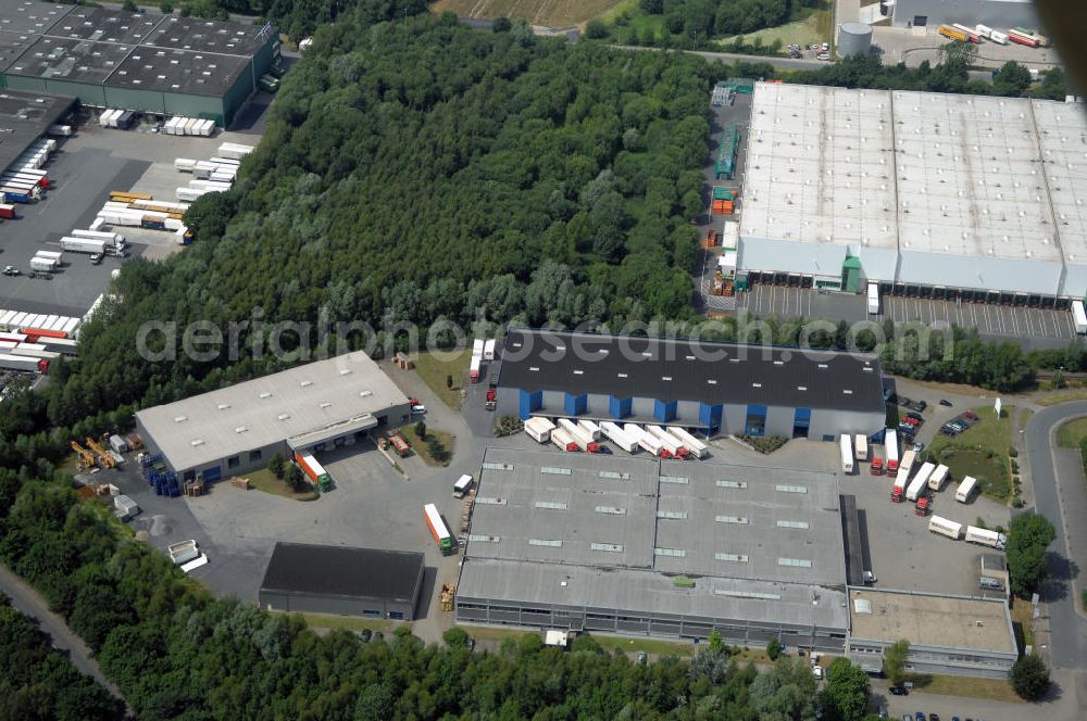 Unna from the bird's eye view: Gewerbehof im Industriegebiet Nord mit zwei Logistikhallen (2000 und 33254 qm), Bürogebäude mit Lagerhalle (7366 qm) und Lager- und Produktionshalle (550 qm) Adresse: Dreherst. 9-13, 59425 Unna; Vermietung / Verwaltung: Unternehmensgruppe Markus Gerold, An der Vaerstbrücke 1, 59425 Unna, Tel. +49(0)2303 25036-26, Fax +49(0)2303 25036-27, E-Mail: info@markus-gerold.de