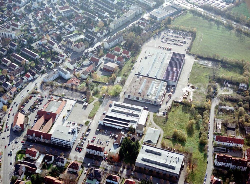 Augsburg from the bird's eye view: Gewerbeobjekt der MÜBAU an der Ulmerstraße 249 - 255 in 86391 Stadtbergen / Augsburg.